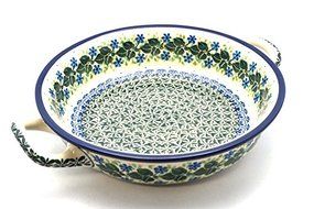 Polish Pottery Baker - Round with Handles - Large - Ivy Trail