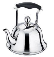 Whistling Tea Kettle, Stainless Steel, Flat Bottom, Bakelite Fold-down Handle, Removable Insert Tea Infuser, Stovetop... N4