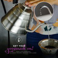 Pour Over Coffee Kettle with Thermometer - Gooseneck Drip Stainless Steel Stovetop Tea Pot (1L) N5
