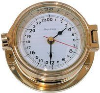24 Hour Ships Clock in Solid Brass
