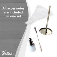 YuliTech Cake Decoration Tip Set, Including 16pcs Stainless Steel Icing Tip Set+10 Pastry Bags+1 coupler+ Measuring... N5