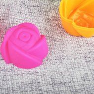 Candy-Colored Rose-Shaped Egg Tart Mold Silicone Baking Mold Cake Mold 12Pcs