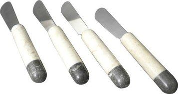 Creative Home 2-Tone Marble Spreaders Set (Set of 4), Beige/Dark Gray