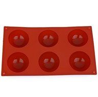 Lariy 6 Even Large Domed DIY Half-Ball Silicone Cake Mold Chocolate NEW N2