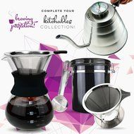 Pour Over Coffee Kettle with Thermometer - Gooseneck Drip Stainless Steel Stovetop Tea Pot (1L) N7