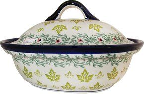 Boleslawiec Stoneware - Polish Pottery 10" Covered Baker - Eva's Collection "Vermont" N2