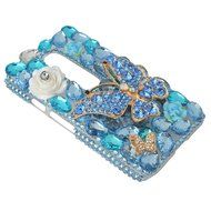 Spritech(TM) Bling Clear Phone Case For Motorola Moto G3/Moto G (3rd Gen),3D Handmade Blue Crystal Butterfly Small... N5