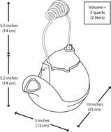 2 Quart Black Half Kettle -Chrome Handle N3