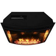AKDY 28" Curve Glass Freestanding Bedroom 3D Flame Effect 1400W 5200BTU Adjustable Electric Fireplace Heater N2