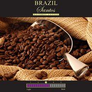 Kaffina Kaffe Premium Gourmet Ground Coffee - Single Origin - Medium Roasted Brazil Santos Coffee N7
