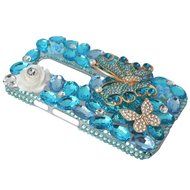 Spritech(TM) Bling Clear Phone Case For Motorola Moto G3/Moto G (3rd Gen),3D Handmade Blue Crystal Butterfly Small... N15