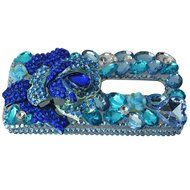 Spritech(TM) Bling Clear Phone Case For Motorola Moto G3/Moto G (3rd Gen),3D Handmade Blue Crystal Butterfly Small... N17