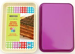 casaWare Ceramic Coated NonStick Cookie/Jelly Roll Pan (9 X 12.5-Inch, Cream/Blue) N4