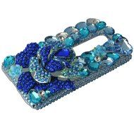 Spritech(TM) Bling Clear Phone Case For Motorola Moto G3/Moto G (3rd Gen),3D Handmade Blue Crystal Butterfly Small... N18