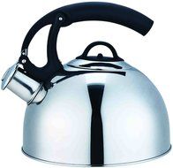 Home Basics Easy Open Stainless Steel Whistling Tea Kettle