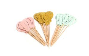 Mandydov 36pcs Balloon Cupcake Picks Party Cupcake Toppers