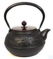 Naubu Iron Kettle Tetsubin Chinese phoenix Copper Lid Black 1.3L（japan import）