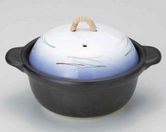 Matsuba for 1-2 persons 6.7inch Donabe Japanese Hot pot Black Ceramic Made in Japan