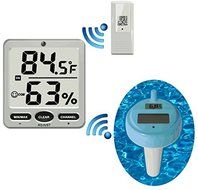 Ambient Weather WS-18 Wireless 8-Channel Floating Pool and Spa Thermometer with Remote Thermo-Hygrometer