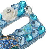 Spritech(TM) Bling Clear Phone Case For Motorola Moto G3/Moto G (3rd Gen),3D Handmade Blue Crystal Butterfly Small... N25