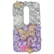 Spritech(TM) Bling Clear Phone Case For Motorola Moto G3/Moto G (3rd Gen),3D Handmade Blue Crystal Butterfly Small... N30