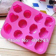 12 Holes Animal Silicone Cake Mold Pudding Jelly Mold Soap Mold Silicon Baking Mould Bakeware