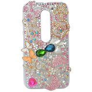 Spritech(TM) Bling Clear Phone Case For Motorola Moto G3/Moto G (3rd Gen),3D Handmade Blue Crystal Butterfly Small... N31