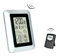 Next-shine Wireless Weather Forecaster Station with Thermometer Humidity Weather Forecast Clock and More,Gray N3