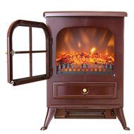 FIREBIRD 15" Red Color Freestanding 5200BTU 1500W Adjustable 2 Setting Tempered Glass Electric Fireplace Heater... N5