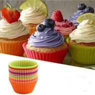 Cupcake Liners Complete Set: Pack of 24 Muffin Cake Molds Silicone Cups + Corer Plunger + Cake Decorating Kit... N6