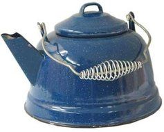 Camping Blue Enamel Tea Kettle 2 4/5qt