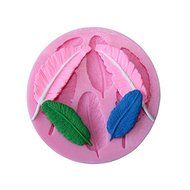 Mini Silicone Sugar, Feather Shaped Fondant Cake Mold, Baby Shower Theme, Pink