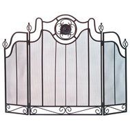 Gifts &amp; Decor Tuscan Design Home Fireplace Mesh Screen Black Metal