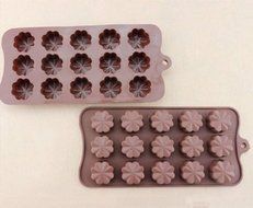 DGI MART Party Supplies 15-cavity Flower Shape Ice Cake Chocolate Sugar Silicone Mini Cube Craft Fondant Mold...