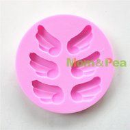 Mom&amp;pea 0628 Wings Shaped Silicone Mould for Fondant Cake Sugar Paste Cake Decoration 3d Cake Toppers Mold 8.6...