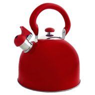 FancyCook Stainless Steel Whistling Red Tea Kettle 3-Qt
