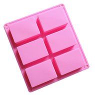 DGI MART Rectangle Shape 6-Cavities Soft Silicone Candy Making Mold Tray Cake Decorating Mold Tools(Random Colour) N2