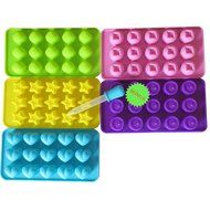 5 Pack Silicone Homemade Soap Candy Chocolate Gummy Mold With a Bonus Dropper N5