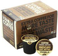 EKOCUPS Artisan Organic&nbsp;Vanilla&nbsp;Flavored Coffee, Medium roast, in Recyclable Single Serve CUps for the Keuirg... N3