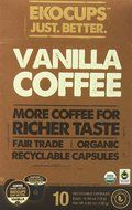 EKOCUPS Artisan Organic&nbsp;Vanilla&nbsp;Flavored Coffee, Medium roast, in Recyclable Single Serve CUps for the Keuirg... N4