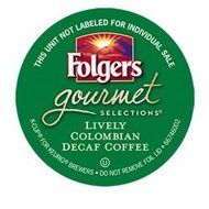 FOLGERS LIVELY COLOMBIAN DECAF COFFEE 48 COUNT