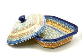 Polish Pottery Baker - Rectangular Covered - Large - Autumn