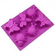 Wholeport 6-Cavities DIY Silicone Baking Mold Cake Mold Mould Muffin Cups Animals Design N3