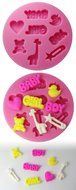 FOUR-C Silicone Cup Cake Mold Boy Girl and Baby Sugarpaste Mould Color Pink N2