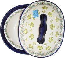 Boleslawiec Stoneware - Polish Pottery 10" Covered Baker - Eva's Collection "Vermont" N3