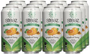 Steaz Organic Iced Green Tea, Lightly Sweetened Grapefruit Honey, 16 Ounce (Pack of 12) N2