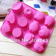 12 Holes Animal Silicone Cake Mold Pudding Jelly Mold Soap Mold Silicon Baking Mould Bakeware N2