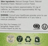 Yogi Tea Green Tea Blueberry Slim Life, Herbal Supplement, Tea Bags, 16 ct, 2 pk N2