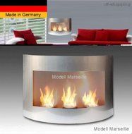 Gel + Ethanol Fire-Places Ethanol Fireplace Model Marseille Chrome/Silver