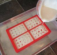 chef habitu&eacute;- Silicone Waffle Baking Molds Set - Includes 2 Red Waffle Molds with 8 Waffles Cavities, Multi-Color... N9